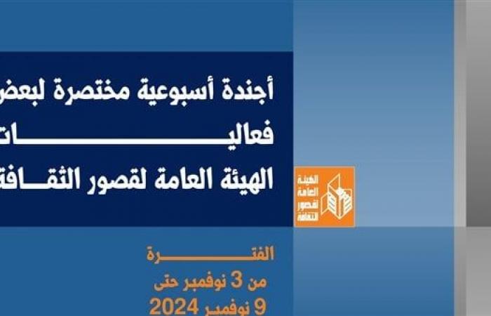 في
      "قصور
      الثقافة"
      هذا
      الأسبوع..
      استعدادات
      مكثفة
      لانطلاق
      المؤتمر
      العام
      لأدباء
      مصر
      بالإسماعيلية .. بوابة المساء الاخباري