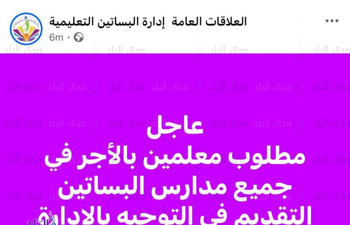 إدارة
      تعليمية
      تستغيث:
      نحتاج
      معلمين
      بالأجر
      في
      مدارس
      البساتين
      لسد
      العجز .. بوابة المساء الاخباري