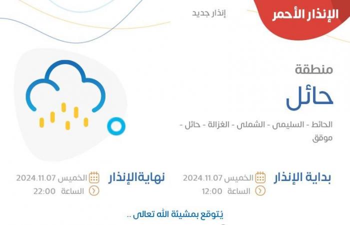 أمطار
      وسيول
      تضرب
      السعودية
      اليوم..
      وتحذير
      عاجل
      من
      الأرصاد
      الجوية .. بوابة المساء الاخباري