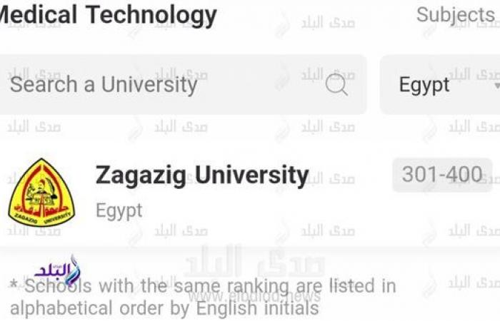 جامعة
      الزقازيق
      الأولى
      محلياً
      في
      الزراعة
      وفقاً
      لتصنيف
      شنغهاي
      2024 .. بوابة المساء الاخباري