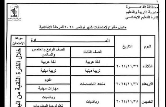 جداول
      اختبارات
      شهر
      نوفمبر
      لصفوف
      النقل
      بالقاهرة المساء الاخباري ..