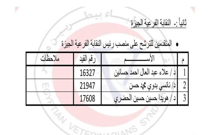 البيطريين تشكل لجنة للإشراف على انتخابات القاهرة والجيزة 2025 .. بوابة المساء الاخباري