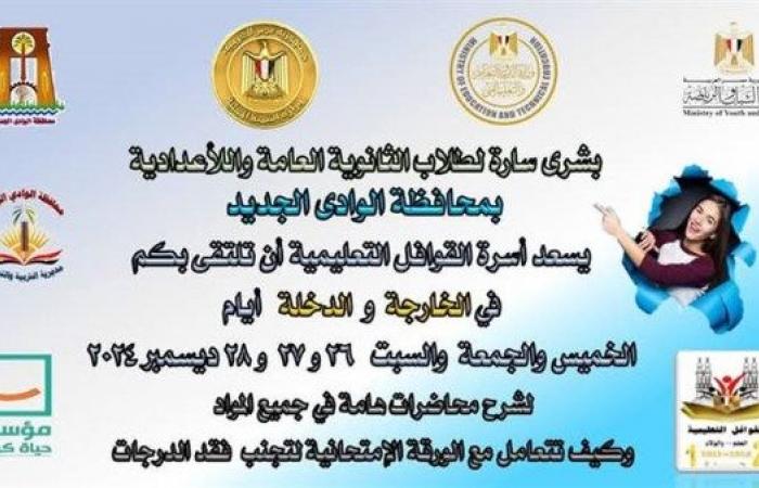 قطار القوافل التعليمية لطلاب الثانوية والإعدادية يصل الوادي الجديد .. بوابة المساء الاخباري