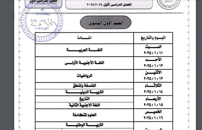 قبل انطلاقها 11 يناير .. ننشر جداول امتحانات «أبناؤنا في الخارج 2025» جميع الصفوف .. بوابة المساء الاخباري